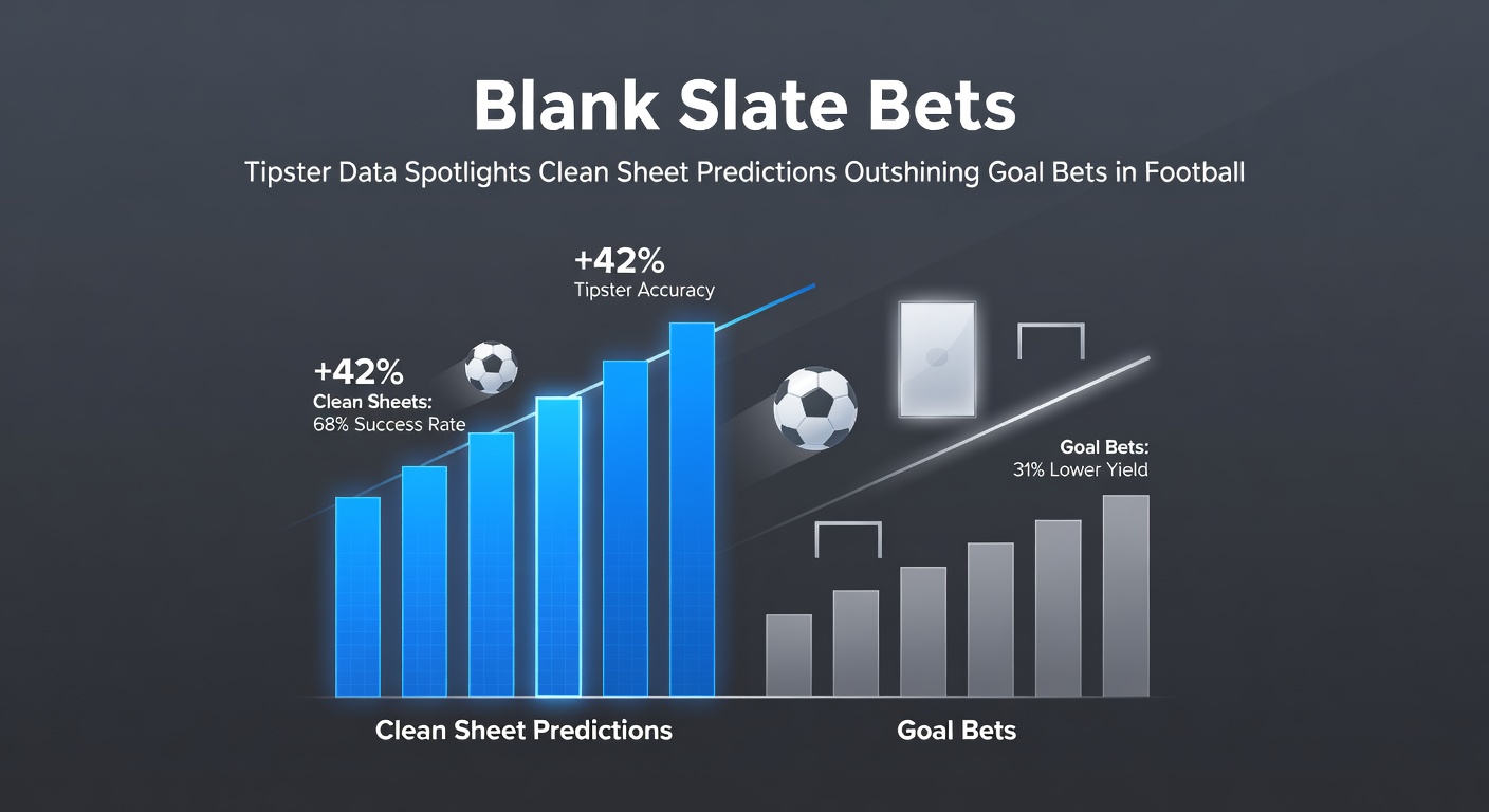 Bar chart comparing win rates of clean sheet predictions versus over/under goal bets from tipster platforms, highlighting a clear lead for shutouts