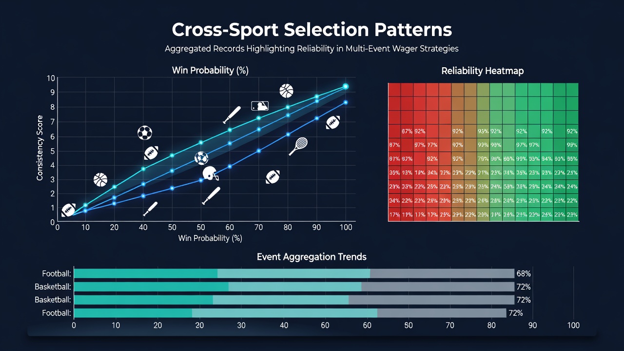 Charts displaying aggregated win rate statistics for multi-sport accumulator structures through 2026