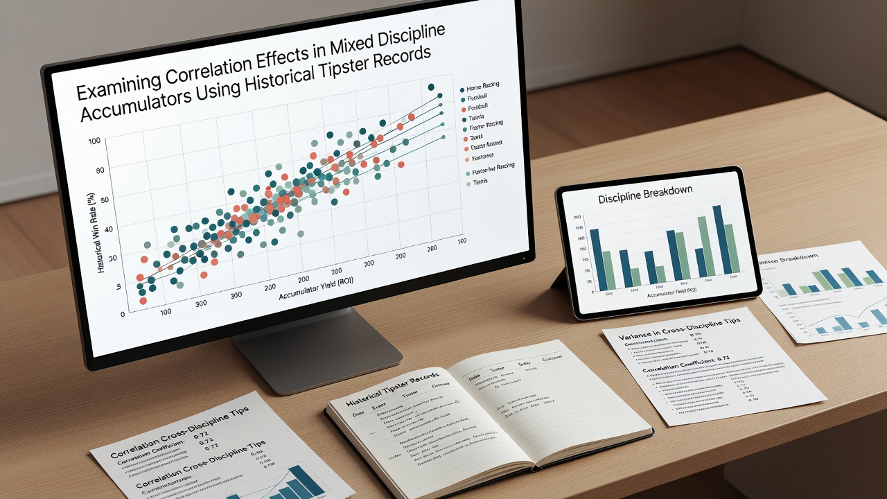 Data visualization of mixed discipline accumulator performance metrics from tipster records