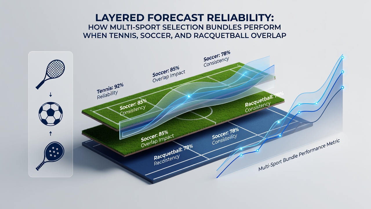 Chart displaying tiered win rates and intersection points for combined tennis soccer and racing forecasts