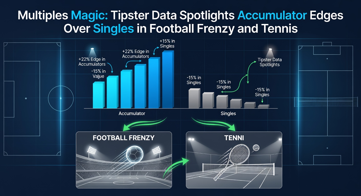 Tipster dashboard displaying accumulator profits versus singles in recent soccer and tennis events
