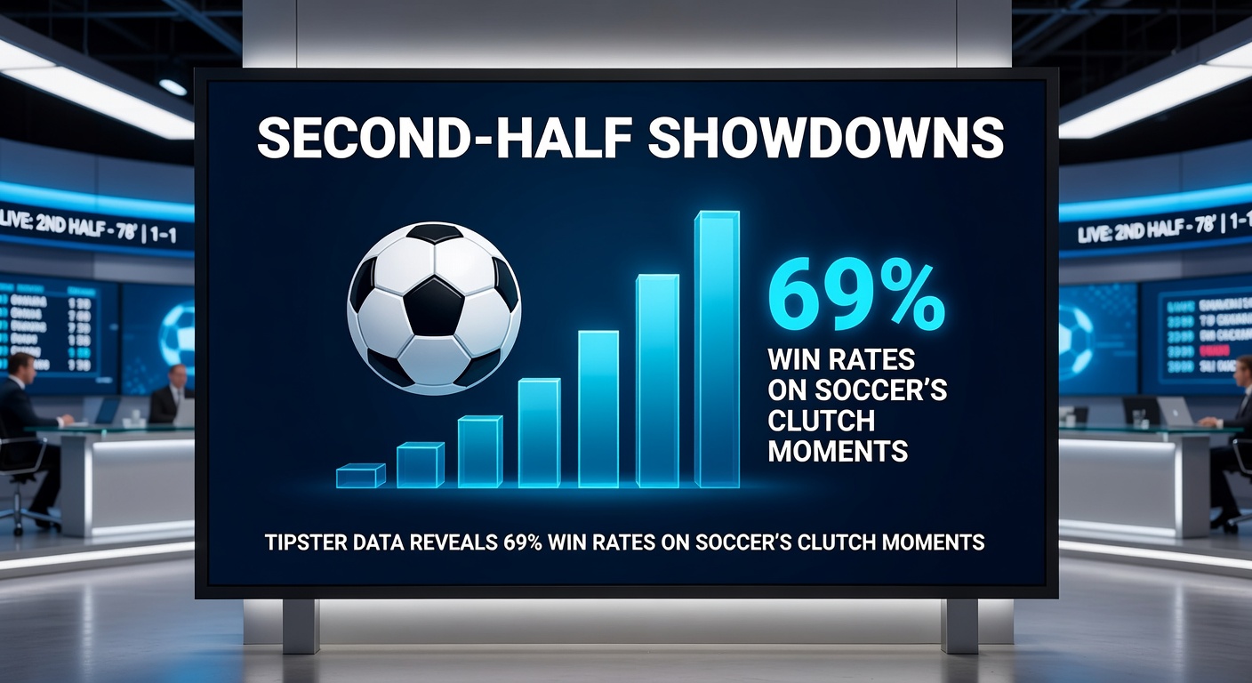 Graph displaying tipster win rates spiking in second halves across European soccer leagues
