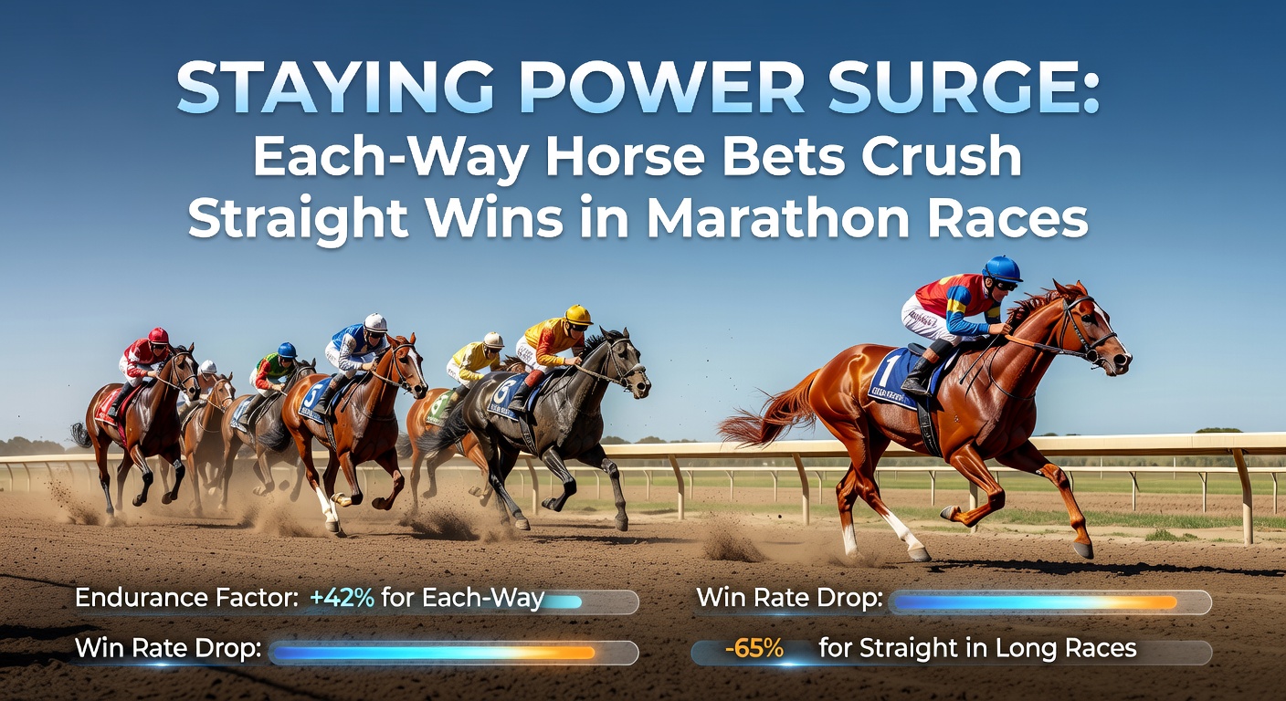 A field of horses powering through the final stretch of a long-distance steeplechase, highlighting the endurance test of marathon races