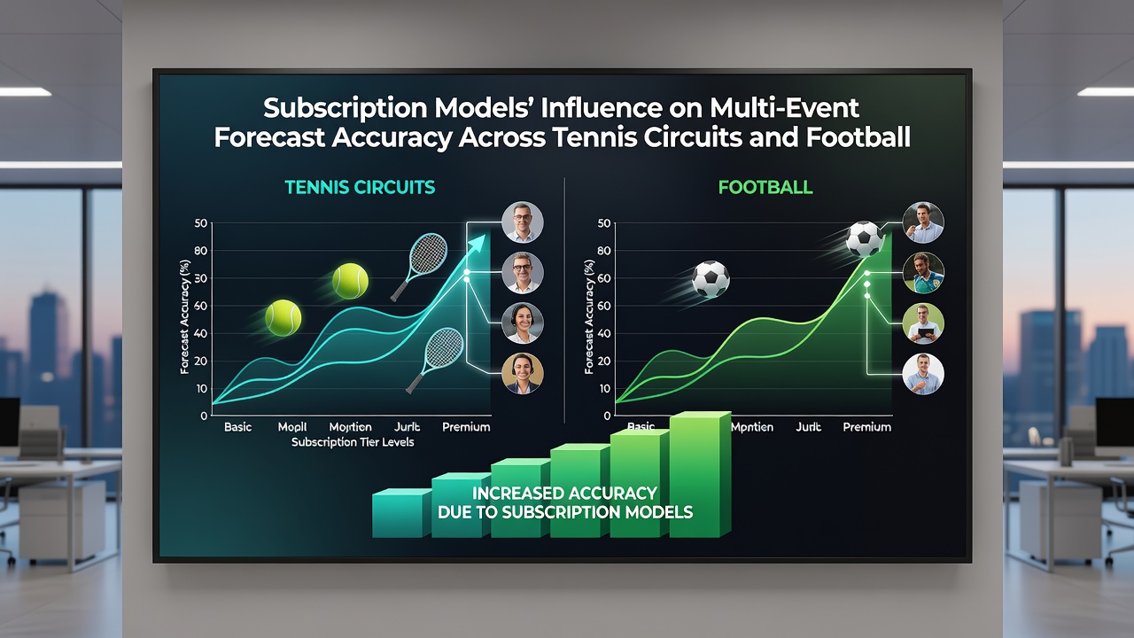 Comparative data visualization of forecast accuracy rates across subscription levels in tennis and football