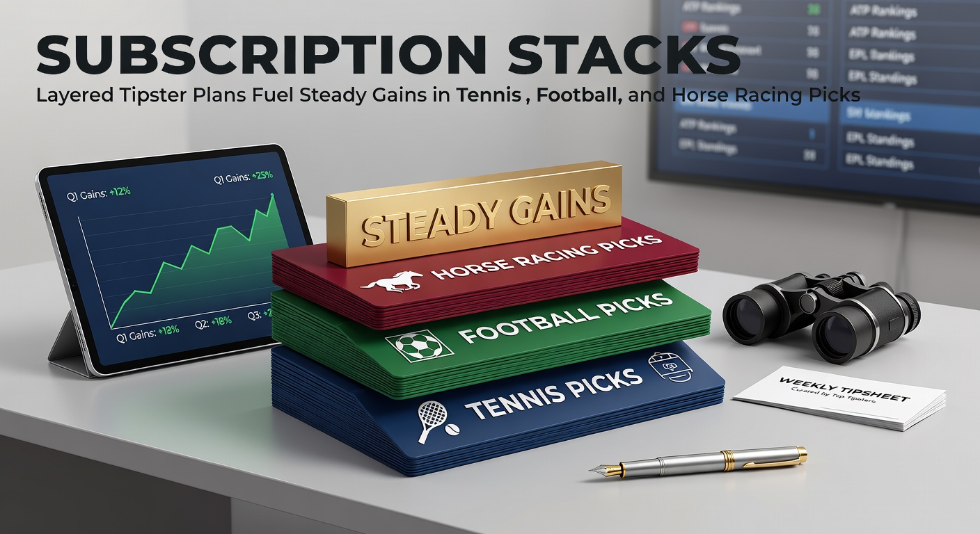 Graph showing rising win rates from layered tipster subscriptions across tennis, soccer, and horse racing markets