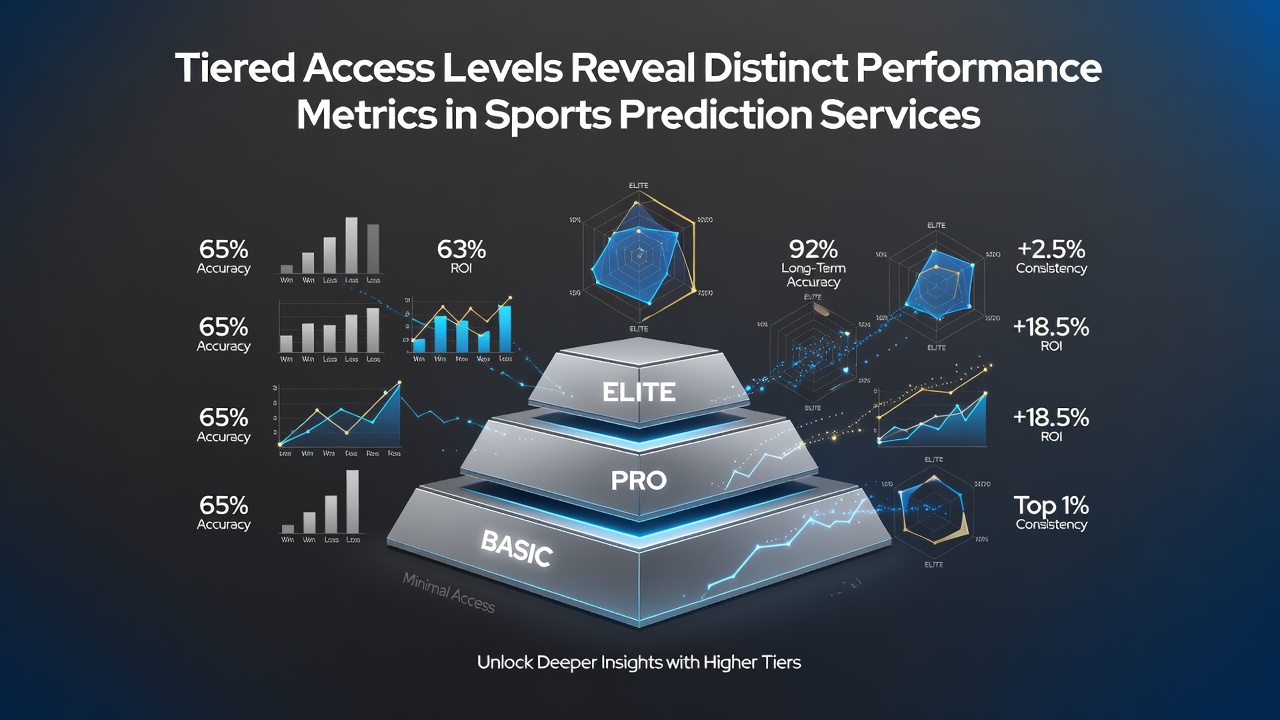 Graph displaying win rate progression from free to VIP tiers across different sports categories