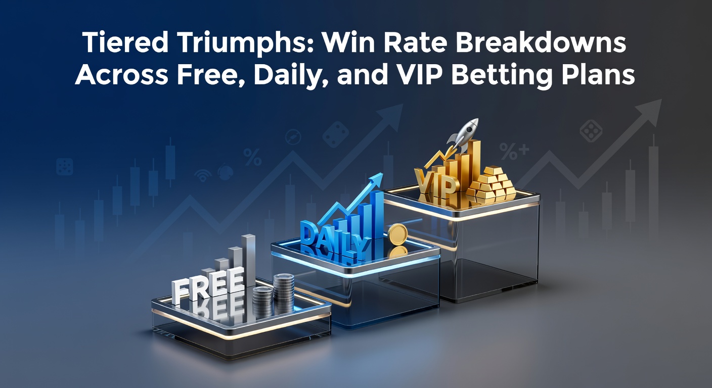 Bar chart comparing win rates for free, daily, and VIP betting plans over the past year, highlighting upward trends in higher tiers